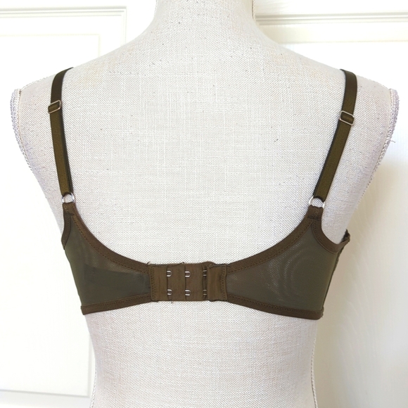 Victoria's Secret Bra Very Sexy Push-Up Pigeonnant Olive Green Lace Bra 36D - Picture 4 of 9